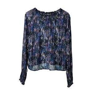 Cloth & Stone Blouse Size Medium Multicolor Midnight Seascape Rayon Long Sleeve